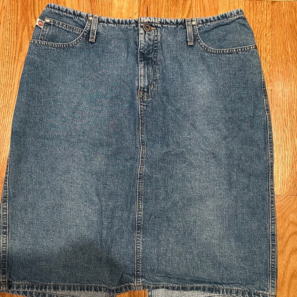 Vintage Hydraulic Denim Skirt sz 13/14